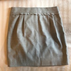 J.Crew Grey Wool Skirt with Ruffle